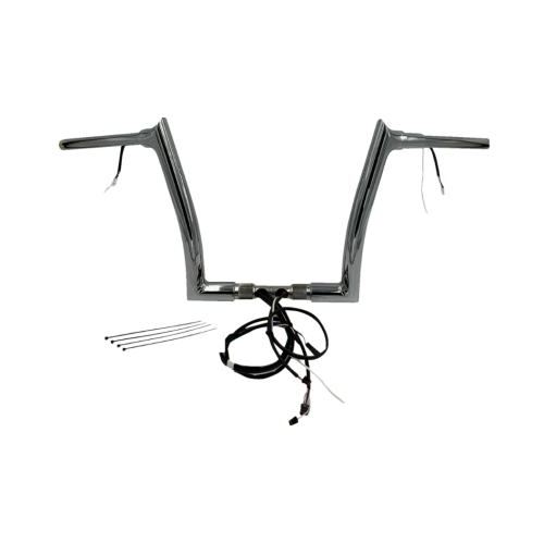 PartzBiz HD: 4416177-FBI Chrome 12" Pointed Top Plug n Play EZ 1-1/2" Handlebar Kit Harley 16-20 FLTRX/S FLTRU | 802312