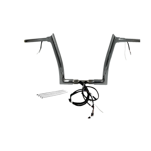 PartzBiz HD: 4416179-FBI Chrome 12" Pointed Top Plug n Play EZ 1-1/2" Handlebar Kit Harley 21-23 FLTRX/S FLTRU | 812912