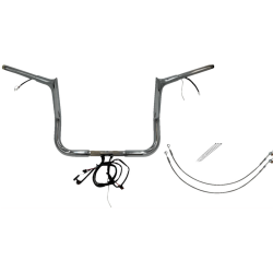 PartzBiz HD FBI-901212 - FBI Chrome 12" Pointed Top Plug n Play EZ 1-1/4" Handlebar Kit Harley 14-15 FLH/T | 901212 PartzBiz HD FBI-901212 - FBI Chrome 12" Pointed Top Plug n Play EZ 1-1/4" Handlebar Kit Harley 14-15 FLH/T | 901212