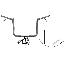 PartzBiz HD FBI-912012 - FBI Chrome 12" Pointed Top Plug n Play EZ 1-1/4" Handlebar Kit Harley 21-23 FLH/T | 912012 PartzBiz HD FBI-912012 - FBI Chrome 12" Pointed Top Plug n Play EZ 1-1/4" Handlebar Kit Harley 21-23 FLH/T | 912012