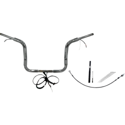 PartzBiz HD FBI-812412 - FBI Chrome 12" Round Top Plug n Play EZ 1-1/2" Handlebar Kit Harley 21-23 FLH Touring | 812412 PartzBiz HD FBI-812412 - FBI Chrome 12" Round Top Plug n Play EZ 1-1/2" Handlebar Kit Harley 21-23 FLH Touring | 812412