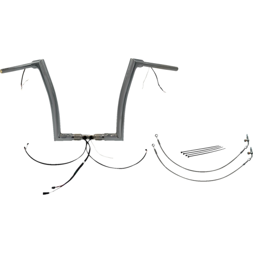 PartzBiz HD: 4416194-FBI Chrome 14" Flat Top Plug n Play EZ 1-1/2" Handlebar Kit Harley 16-20 FLTRX/S | 602314