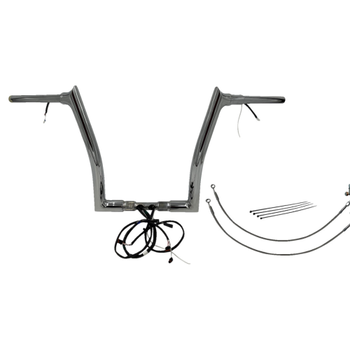 PartzBiz HD: 4416162-FBI Chrome 14" Pointed Top Plug n Play EZ 1-1/2" Handlebar Kit Harley 15 FLTRX/S | 801314 PartzBiz HD: 4416162-FBI Chrome 14" Pointed Top Plug n Play EZ 1-1/2" Handlebar Kit Harley 15 FLTRX/S | 801314