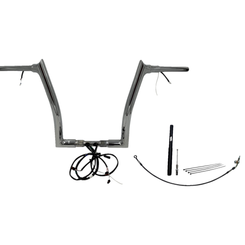 PartzBiz HD: 4416166-FBI Chrome 14" Pointed Top Plug n Play EZ 1-1/2" Handlebar Kit Harley 21-23 FLTRX/S FLTRU | 812914