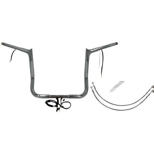 PartzBiz HD: 4416167-FBI Chrome 14" Pointed Top Plug n Play EZ 1-1/4" Handlebar Kit Harley 14-15 FLH/T | 901214 PartzBiz HD: 4416167-FBI Chrome 14" Pointed Top Plug n Play EZ 1-1/4" Handlebar Kit Harley 14-15 FLH/T | 901214