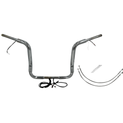 PartzBiz HD FBI-801514 - FBI Chrome 14" Round Top Plug n Play EZ 1-1/2" Handlebar Kit Harley 14-15 FLH Touring | 801514 PartzBiz HD FBI-801514 - FBI Chrome 14" Round Top Plug n Play EZ 1-1/2" Handlebar Kit Harley 14-15 FLH Touring | 801514