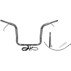 PartzBiz HD FBI-812414 - FBI Chrome 14" Round Top Plug n Play EZ 1-1/2" Handlebar Kit Harley 21-23 FLH Touring | 812414 PartzBiz HD FBI-812414 - FBI Chrome 14" Round Top Plug n Play EZ 1-1/2" Handlebar Kit Harley 21-23 FLH Touring | 812414