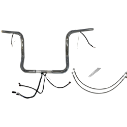 PartzBiz HD FBI-901514 - FBI Chrome 14" Round Top Plug n Play EZ 1-1/4" Handlebar Kit Harley 14-15 FLH/T | 901514 PartzBiz HD FBI-901514 - FBI Chrome 14" Round Top Plug n Play EZ 1-1/4" Handlebar Kit Harley 14-15 FLH/T | 901514