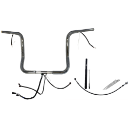 PartzBiz HD FBI-912514 - FBI Chrome 14" Round Top Plug n Play EZ 1-1/4" Handlebar Kit Harley 21-23 FLH/T | 912514 PartzBiz HD FBI-912514 - FBI Chrome 14" Round Top Plug n Play EZ 1-1/4" Handlebar Kit Harley 21-23 FLH/T | 912514