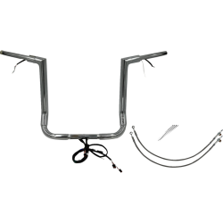 PartzBiz HD FBI-601216 - FBI Chrome 16" Flat Top Plug n Play EZ 1-1/2" Handlebar Kit Harley 14-15 FLH/T | 601216 PartzBiz HD FBI-601216 - FBI Chrome 16" Flat Top Plug n Play EZ 1-1/2" Handlebar Kit Harley 14-15 FLH/T | 601216