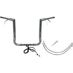 PartzBiz HD FBI-602216 - FBI Chrome 16" Flat Top Plug n Play EZ 1-1/2" Handlebar Kit Harley 16-20 FLH/T | 602216 PartzBiz HD FBI-602216 - FBI Chrome 16" Flat Top Plug n Play EZ 1-1/2" Handlebar Kit Harley 16-20 FLH/T | 602216