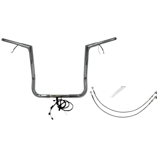 PartzBiz HD: 4416143-FBI Chrome 16 ” Flat Top Plug n Play EZ 1-1/4 ” ชุดแฮนด์บาร์ Harley 14-15 FLH/T | 701216