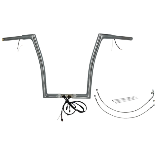 PartzBiz HD: 4416144-FBI Chrome 16" Flat Top Plug n Play EZ 1-1/4" Handlebar Kit Harley 15 FLTRX/S | 701916