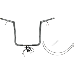 PartzBiz HD FBI-702216 - FBI Chrome 16" Flat Top Plug n Play EZ 1-1/4" Handlebar Kit Harley 16-20 FLH/T | 702216 PartzBiz HD FBI-702216 - FBI Chrome 16" Flat Top Plug n Play EZ 1-1/4" Handlebar Kit Harley 16-20 FLH/T | 702216
