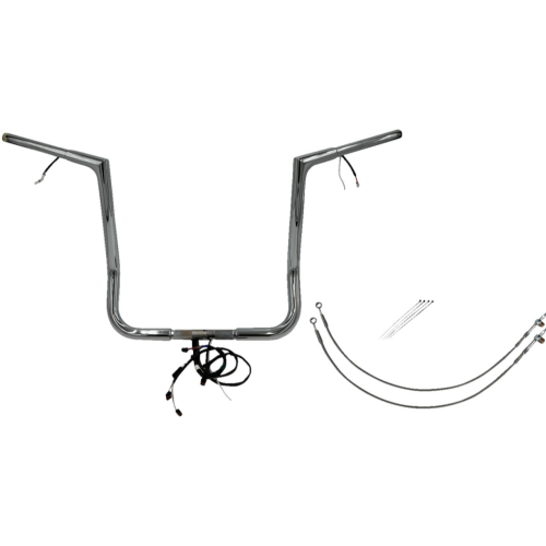 PartzBiz HD: 4416145-FBI Chrome 16 ” Flat Top Plug n Play EZ 1-1/4 ” ชุดแฮนด์บาร์ Harley 16-20 FLH/T | 702216