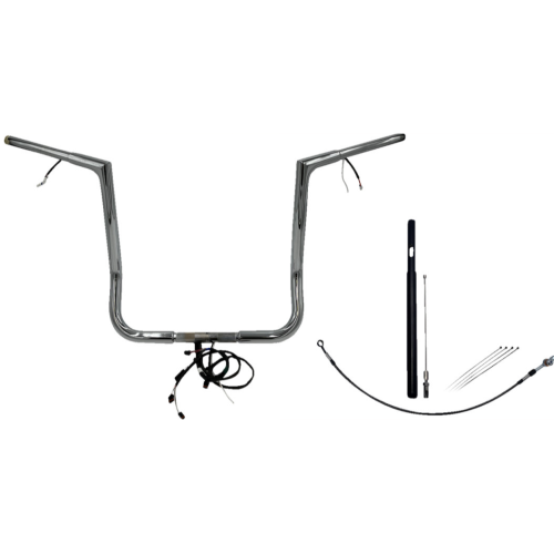 PartzBiz HD: 4416147-FBI Chrome 16 ” Flat Top Plug n Play EZ 1-1/4 ” ชุดแฮนด์บาร์ Harley 21-23 FLH/T | 712016 PartzBiz HD: 4416147-FBI Chrome 16 ” Flat Top Plug n Play EZ 1-1/4 ” ชุดแฮนด์บาร์ Harley 21-23 FLH/T | 712016