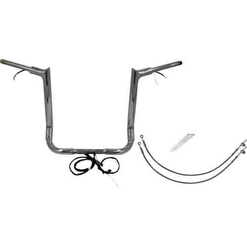PartzBiz HD: 4416151-FBI Chrome 16 ” Pointed Top Plug n Play EZ 1-1/2 ” ชุดแฮนด์บาร์ Harley 16-20 FLH/T | 802216