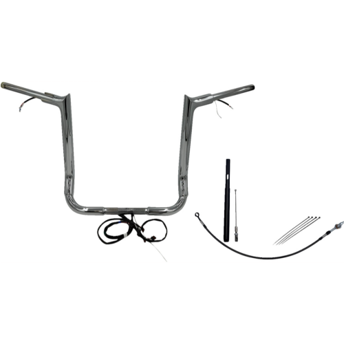 PartzBiz HD: 4416111-FBI Chrome 16 ” Pointed Top Plug n Play EZ 1-1/2 ” ชุดแฮนด์บาร์ Harley 21-23 FLH/T | 812016
