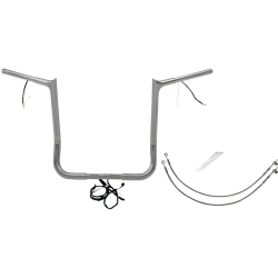 PartzBiz HD FBI-901216 - FBI Chrome 16" Pointed Top Plug n Play EZ 1-1/4" Handlebar Kit Harley 14-15 FLH/T | 901216 PartzBiz HD FBI-901216 - FBI Chrome 16" Pointed Top Plug n Play EZ 1-1/4" Handlebar Kit Harley 14-15 FLH/T | 901216
