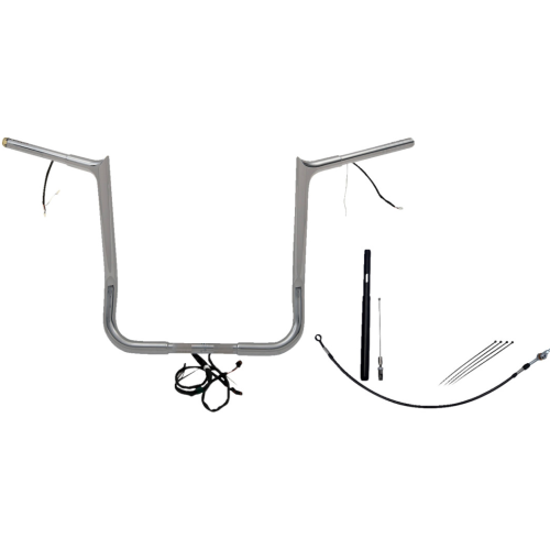 PartzBiz HD: 4416117-FBI Chrome 16" Pointed Top Plug n Play EZ 1-1/4" Handlebar Kit Harley 21-23 FLH/T | 912016