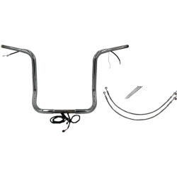 PartzBiz HD FBI-901516 - FBI Chrome 16" Round Top Plug n Play EZ 1-1/4" Handlebar Kit Harley 14-15 FLH/T | 901516 PartzBiz HD FBI-901516 - FBI Chrome 16" Round Top Plug n Play EZ 1-1/4" Handlebar Kit Harley 14-15 FLH/T | 901516