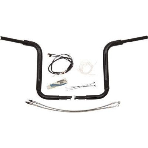 PartzBiz HD: 4416098-FBI Fat Baggers 1-1/2 Chrome 14” EZ ติดตั้งสายแฮนด์บาร์แบบโค้งมน PKG FLH 14-20 809514-b 0601-5296 06015296