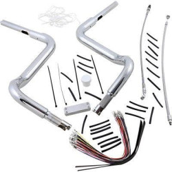 PartzBiz HD FBI-809414 - FBI Fat Baggers 1-1/2 Black 14" EZ Install Rounded Top Handlelbar Cable PKG FLH 08-13 809414 0601-5289 06015289 PartzBiz HD FBI-809414 - FBI Fat Baggers 1-1/2 Black 14" EZ Install Rounded Top Handlelbar Cable PKG FLH 08-13 809414 0601-5289 06015289