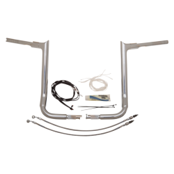 PartzBiz HD FBI-809216 - FBI Fat Baggers 1-1/2 Chrome 16" EZ Install Pointed Handlelbar Cable PKG FLH 14-20 | 809216 PartzBiz HD FBI-809216 - FBI Fat Baggers 1-1/2 Chrome 16" EZ Install Pointed Handlelbar Cable PKG FLH 14-20 | 809216