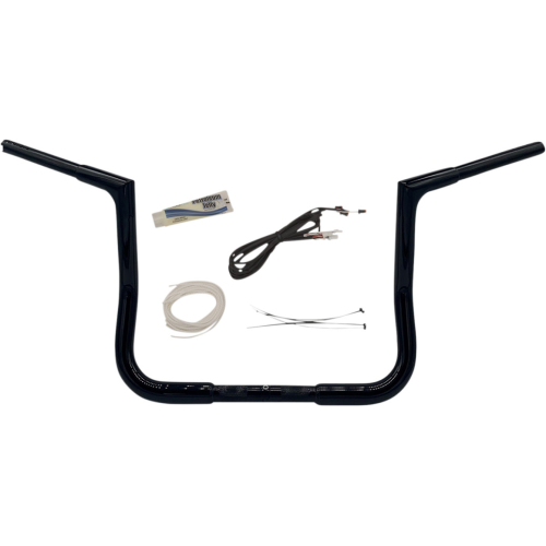 PartzBiz HD: 4416050-FBI Fat Baggers 1-1/4 Black 12 EZ Install Flat Top Handlebar Harley Touring 14-20