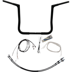 PartzBiz HD FBI-709214-B - FBI Fat Baggers 1-1/4 Black 14 EZ Install Flat Top Handlebar Harley Touring 14-20 PartzBiz HD FBI-709214-B - FBI Fat Baggers 1-1/4 Black 14 EZ Install Flat Top Handlebar Harley Touring 14-20