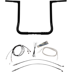 PartzBiz HD FBI-709216-B - FBI Fat Baggers 1-1/4 Black 16 EZ Install Flat Top Handlebar Harley Touring 14-20 PartzBiz HD FBI-709216-B - FBI Fat Baggers 1-1/4 Black 16 EZ Install Flat Top Handlebar Harley Touring 14-20