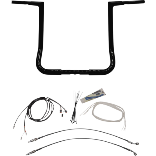 PartzBiz HD: 4416054-FBI Fat Baggers 1-1/4 สีดำ 16 EZ ติดตั้งแบนด้านบนแฮนด์ Harley Touring 14-20