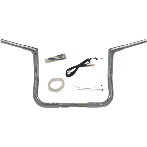 PartzBiz HD: 4416057-FBI Fat Baggers 1-1/4 Chrome 12 EZ Install Flat Top Handlebar Harley Touring 14-20