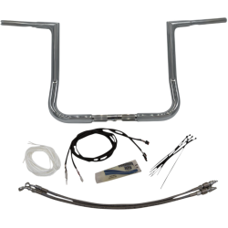PartzBiz HD FBI-709214 - FBI Fat Baggers 1-1/4 Chrome 14 EZ Install Flat Top Handlebar Harley Touring 14-20 PartzBiz HD FBI-709214 - FBI Fat Baggers 1-1/4 Chrome 14 EZ Install Flat Top Handlebar Harley Touring 14-20