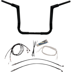 PartzBiz HD FBI-609214-B - FBI Fat Baggers Black 1-1/2" EZ Install Flat Top 14" Handlebar Harley FLH 14-Up PartzBiz HD FBI-609214-B - FBI Fat Baggers Black 1-1/2" EZ Install Flat Top 14" Handlebar Harley FLH 14-Up