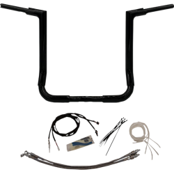 PartzBiz HD FBI-609216-B - FBI Fat Baggers Black 1-1/2" EZ Install Flat Top 16" Handlebar Harley FLH 14-Up PartzBiz HD FBI-609216-B - FBI Fat Baggers Black 1-1/2" EZ Install Flat Top 16" Handlebar Harley FLH 14-Up