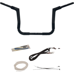 PartzBiz HD FBI-609212-B - FBI Fat Baggers Black 1-1/2" EZ Install Flat Top 12" Handlebar Harley FLH 14-Up PartzBiz HD FBI-609212-B - FBI Fat Baggers Black 1-1/2" EZ Install Flat Top 12" Handlebar Harley FLH 14-Up