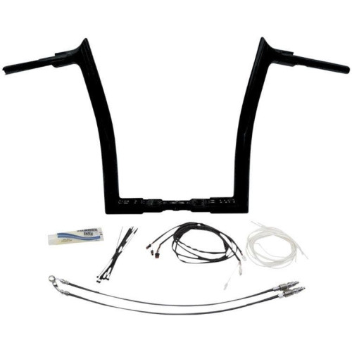 PartzBiz HD: 4416030-FBI Fat Baggers Black 1-1/2" EZ Install Pointed Top 14" Handlebar Kit Harley 18+