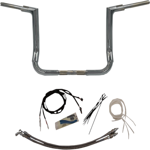 PartzBiz HD: 4415964-FBI Fat Baggers Chrome 1-1/2” EZ ติดตั้งแฮนด์แบนด้านบน 14” Harley FLH 14-Up