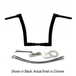 PartzBiz HD FBI-609314 - FBI Fat Baggers Chrome 1-1/2” EZ ติดตั้งแฮนด์แบนด้านบน 14” Harley FLTR 15-20