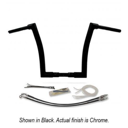 PartzBiz HD: 4415965-FBI Fat Baggers Chrome 1-1/2” EZ ติดตั้งแฮนด์แบนด้านบน 14” Harley FLTR 15-20