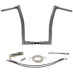 PartzBiz HD FBI-609316 - FBI Fat Baggers Chrome 1-1/2” EZ ติดตั้งแฮนด์แบนด้านบน 16” Harley FLTR 15-20