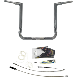 PartzBiz HD FBI-609116 - FBI Fat Baggers Chrome 1-1/2 EZ ติดตั้งแฮนด์แบบแบน 16” Harley FLH 08-13