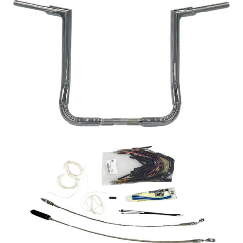PartzBiz HD: 4415969-FBI Fat Baggers Chrome 1-1/2 EZ ติดตั้งแฮนด์แบบแบน 16” Harley FLH 08-13 PartzBiz HD: 4415969-FBI Fat Baggers Chrome 1-1/2 EZ ติดตั้งแฮนด์แบบแบน 16” Harley FLH 08-13