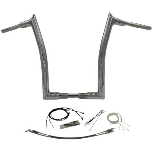 PartzBiz HD: 4415971-FBI Fat Baggers Chrome 1-1/2” EZ Install Pointed Top 16” ชุดแฮนด์บาร์ Harley 18+