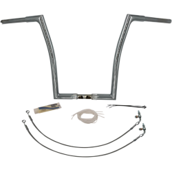PartzBiz HD FBI-709316 - FBI Fat Baggers Chrome 1-1/4” EZ ติดตั้งแฮนด์แบนด้านบน 16” Harley FLTR 15-20