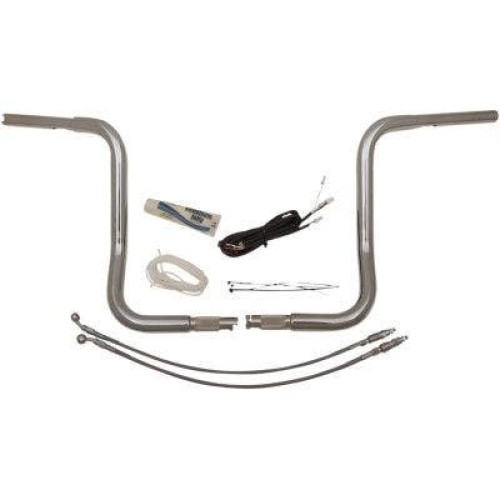 PartzBiz HD: 4415962-FBI Fat Baggers Chrome 14” EZ ติดตั้งแพ็คเกจแฮนด์แบบโค้งมน Harley FLH 14-19 | 909514