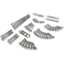 PartzBiz HD FMC-3055 - Feuling 3055 Stainless Primary Transmission Bolt Fastener Kit 06-17 Harley Davidson Dyna Glide Street Bob Low Rider Bolts Nuts Washers Studs Upgrade Replacement 2401-1093 24011093