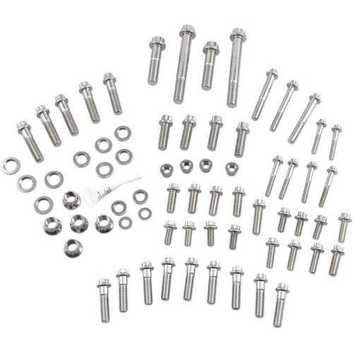 PartzBiz HD: 4415858-Feuling 3068 แชสซีสแตนเลสแต่งชุดอุปกรณ์ยึด 85-99 Harley Davidson FXR Evolution Big Twin Cam Bolts Nuts Washers Studs Upgrade Replacement 2401-1103 24011103