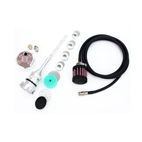 PartzBiz HD: 4415824-Feuling 3086 Chrome Aluminium Vented Oil Dipstick Harley M8 Softail 18-Up fat boy Heritage davidson Milwaukee Eight Engine Upgrade Performance Replacement Dip Stick Kit 0710-0261 07100261